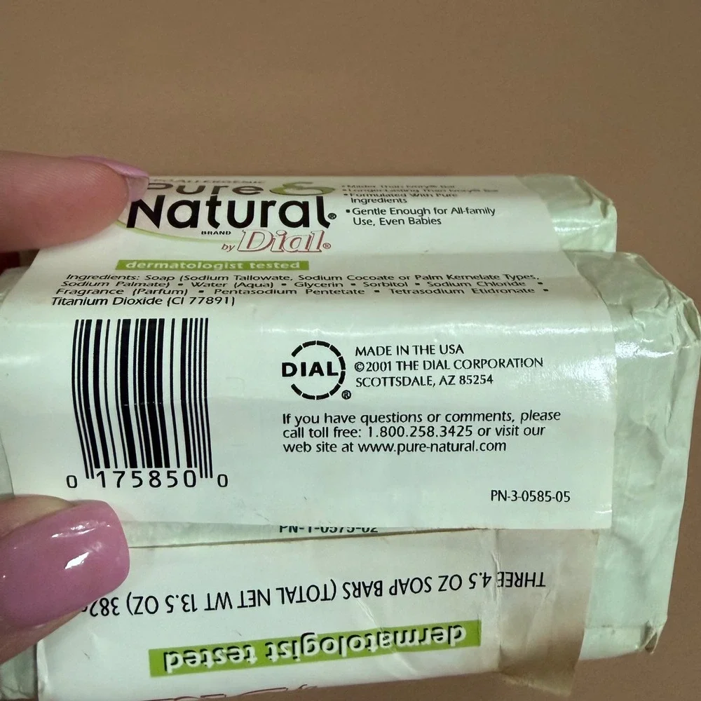 Vintage Dial Pure & Natural Soap 2 Bars Hypo-Allergenic 4.5oz Each 2001 USA Made